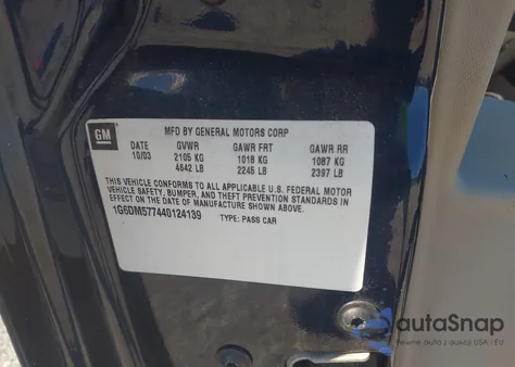 2004 Cadillac Cts Standard z USA, uszkodzony, nr VIN 1G6DM577440124139